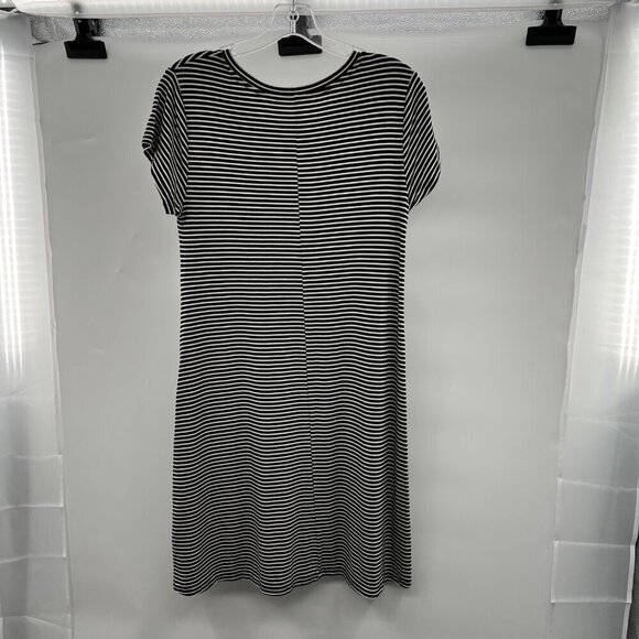 Market & Spruce Short Sleeve Black/Whit Striped Shift Dress Women's Size Large - Picture 5 of 9